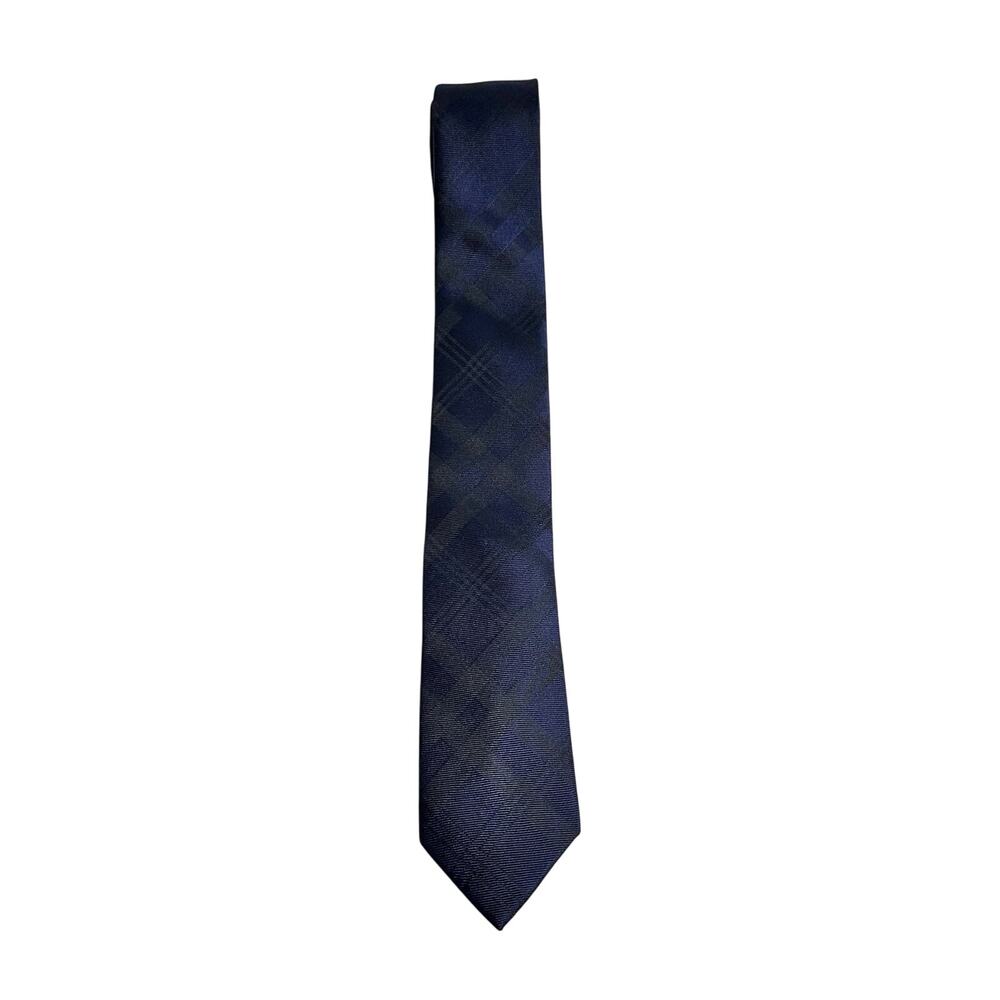 Express Skinny Silk Tie Blue Plaid 2.25x60